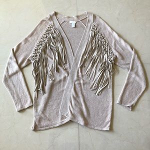 Chico’s fringe sweater cardigan